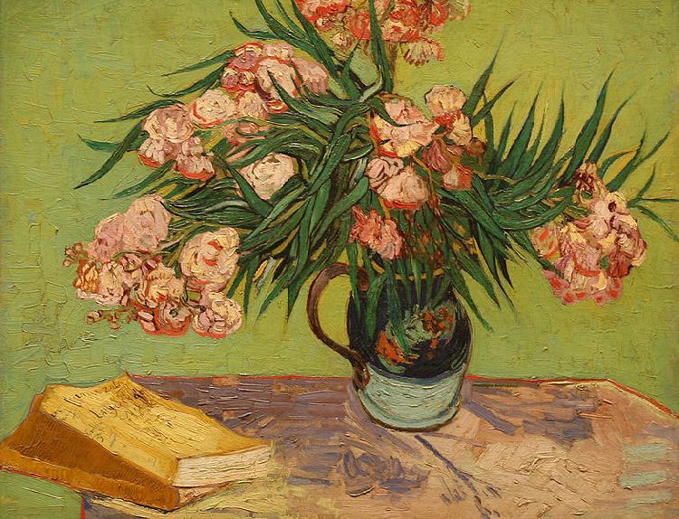 Vincent Van Gogh Vase with Oleanders and Books Sweden oil painting art